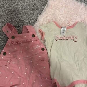 Carhartt baby girl nine month overall outfit set